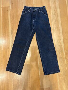 John Galt Black Contrast Stitch Carpenter Jeans Size S
